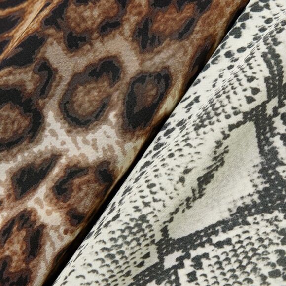 NWOT Les Rêveries Printed Silk Crepe De Chine Midi Dress in Snake print Size 4 - Picture 4 of 8